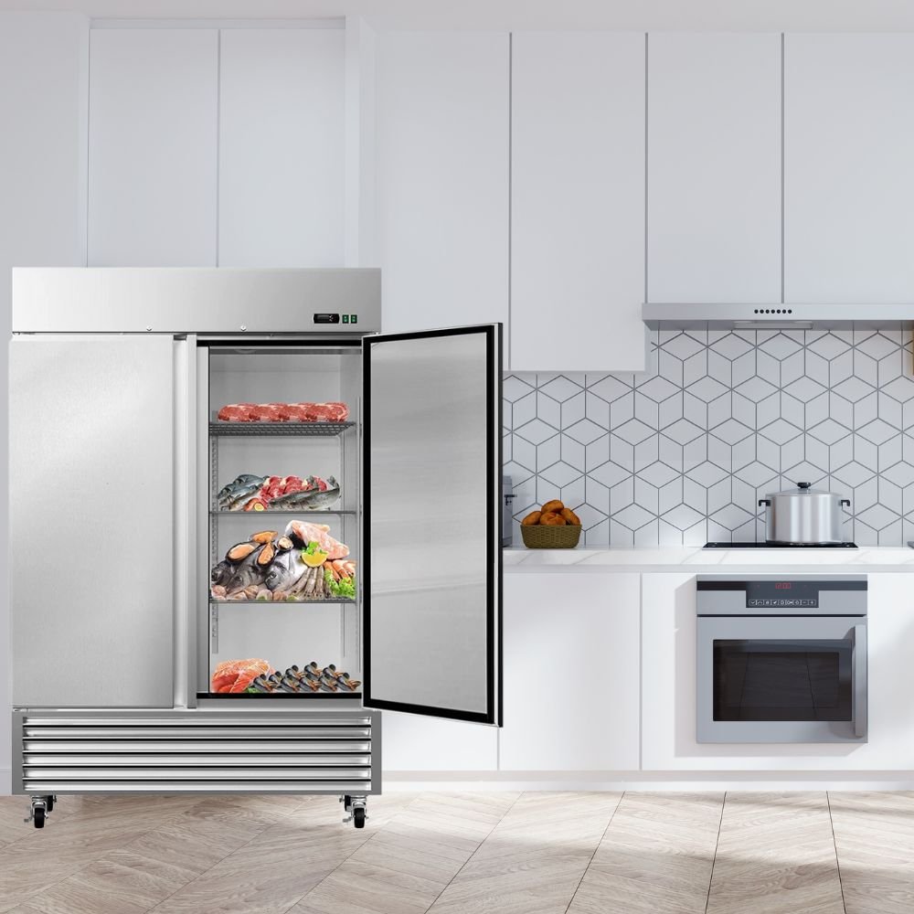 Large 49 Cu.Ft. Two Door Stainless Steel Commercial Industrial Restaurant Freezer, 54" (91857246)