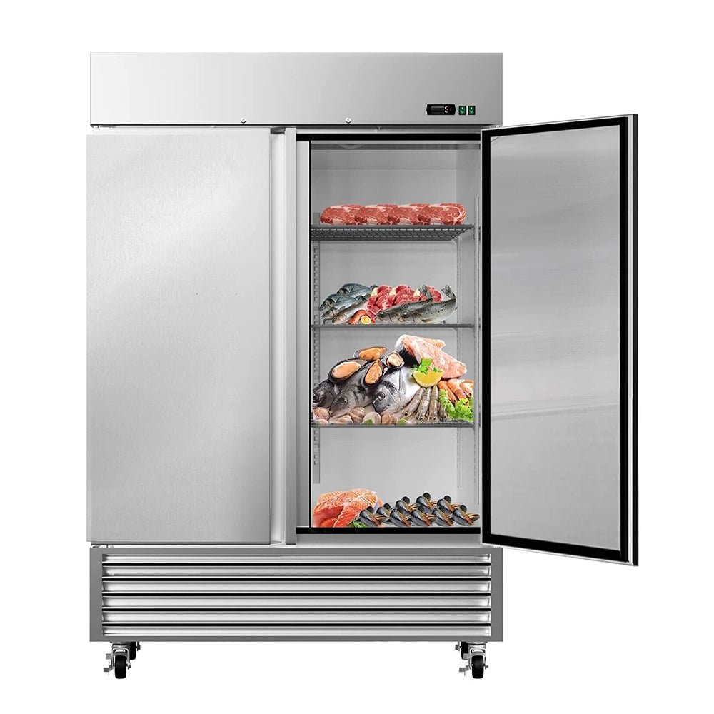 Large 49 Cu.Ft. Two Door Stainless Steel Commercial Industrial Restaurant Freezer, 54" (91857246)