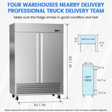 Large 49 Cu.Ft. Two Door Stainless Steel Commercial Industrial Restaurant Freezer, 54" (91857246)