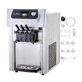 Large Double Hopper Commercial Soft Serve Ice Cream Maker Machine W/ 3 Flavors, 18-28 L/H (98371425)