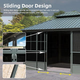 [12x14FT] Large Heavy Duty All-Season Steel Top Aluminum Double Roof Backyard Gazebo