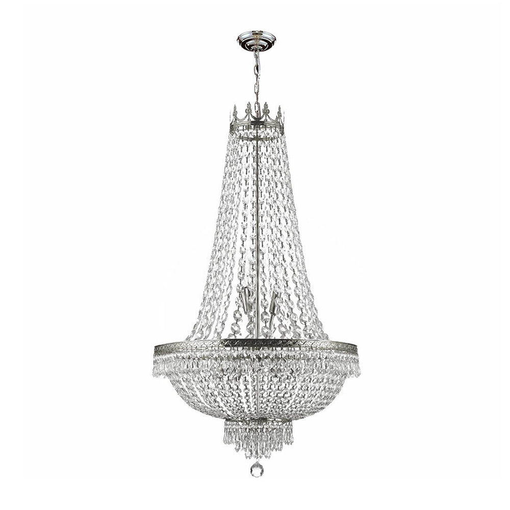 Large LED French Empire Crystal Chandelier Foyer Ceiling Light Lamp, 9 Lights