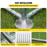 Large Metal Walk-In Backyard Chicken Coop Run Hen House Cage, (12.8 x 9.8 x 6.5)'