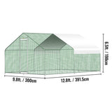 Large Metal Walk-In Backyard Chicken Coop Run Hen House Cage, (12.8 x 9.8 x 6.5)'