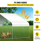 Large Metal Walk-In Backyard Chicken Coop Run Hen House Cage, (12.8 x 9.8 x 6.5)'