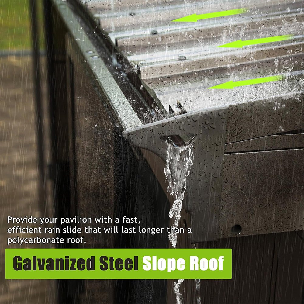 [12x14FT] Large Outdoor All-Season Wall Mounted Sunroom Solarium With Galvanized Steel Roof & Moveable PVC Screen