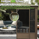 [12x14FT] Large Outdoor All-Season Wall Mounted Sunroom Solarium With Galvanized Steel Roof & Moveable PVC Screen