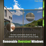 [12x14FT] Large Outdoor All-Season Wall Mounted Sunroom Solarium With Galvanized Steel Roof & Moveable PVC Screen