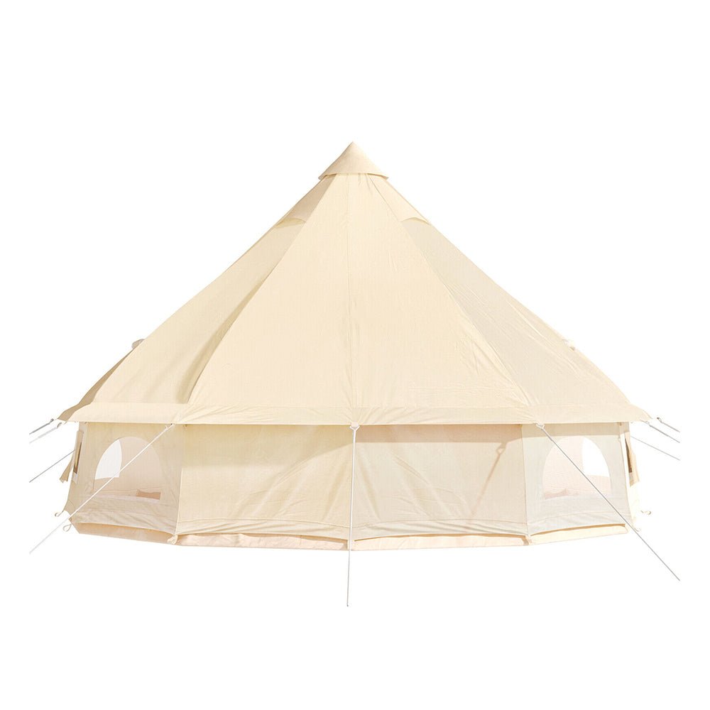 Large Outdoor Glamping Yurt Teepee Canvas Camping Bell Tent W/ Stove Jack, 20FT