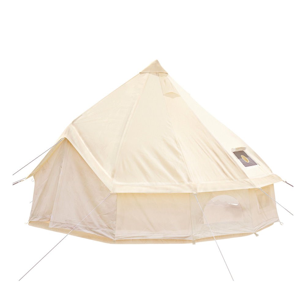Large Outdoor Glamping Yurt Teepee Canvas Camping Bell Tent W/ Stove Jack, 20FT