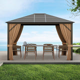 [10x12FT] Premium Outdoor Hardtop Patio Gazebo W/ Galvanized Steel Top & Aluminum Frame (94674065)