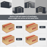 Large Outdoor Metal Storage Backyard Shed W/ Lockable Sliding Doors, 11' x 8' (93064172)