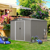 Premium Outdoor Steel Tool Storage Garden Backyard Shed, 8x6' (92674185)