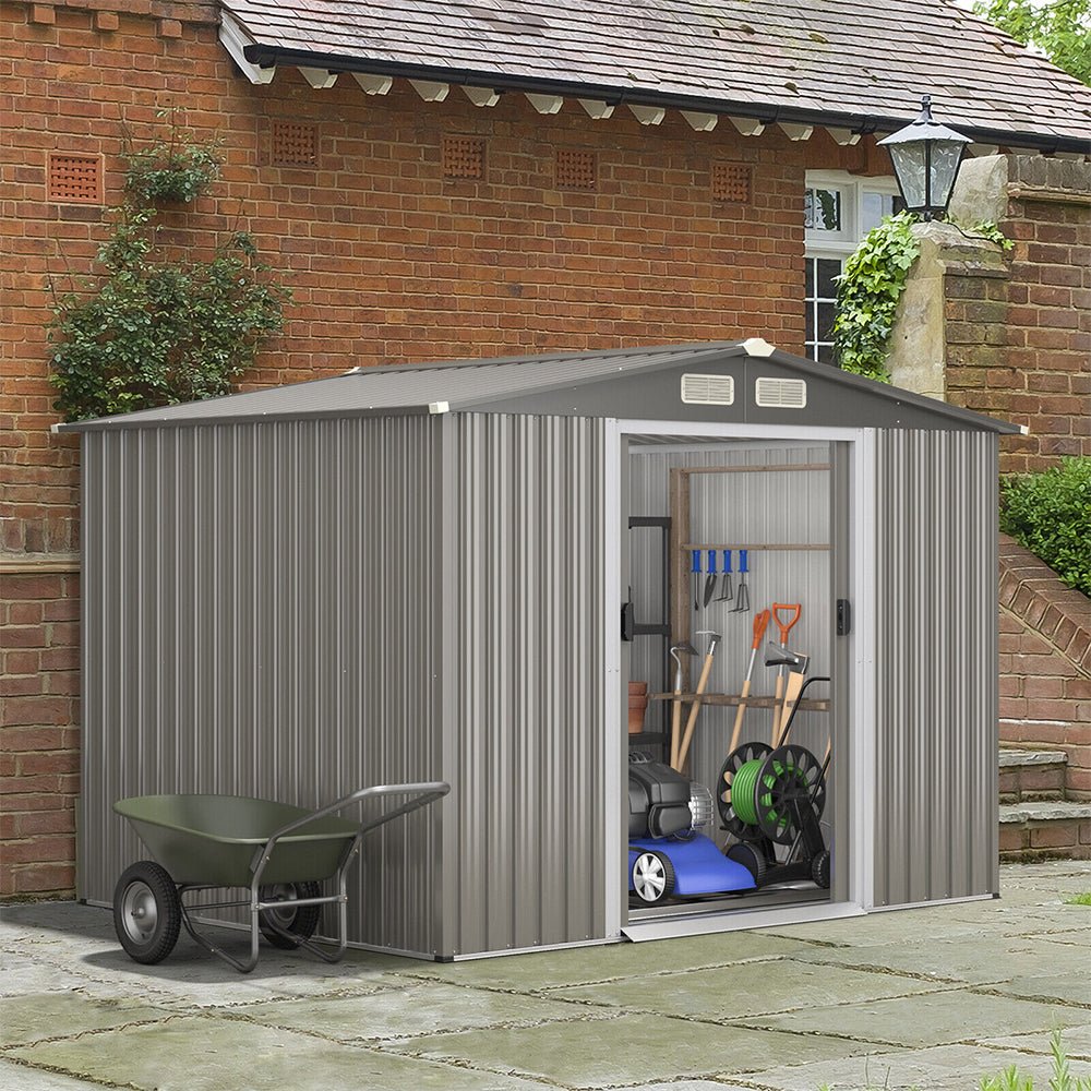 Premium Outdoor Steel Tool Storage Garden Backyard Shed, 8x6' (92674185)