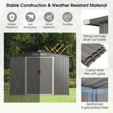 Premium Outdoor Steel Tool Storage Garden Backyard Shed, 8x6' (92674185)