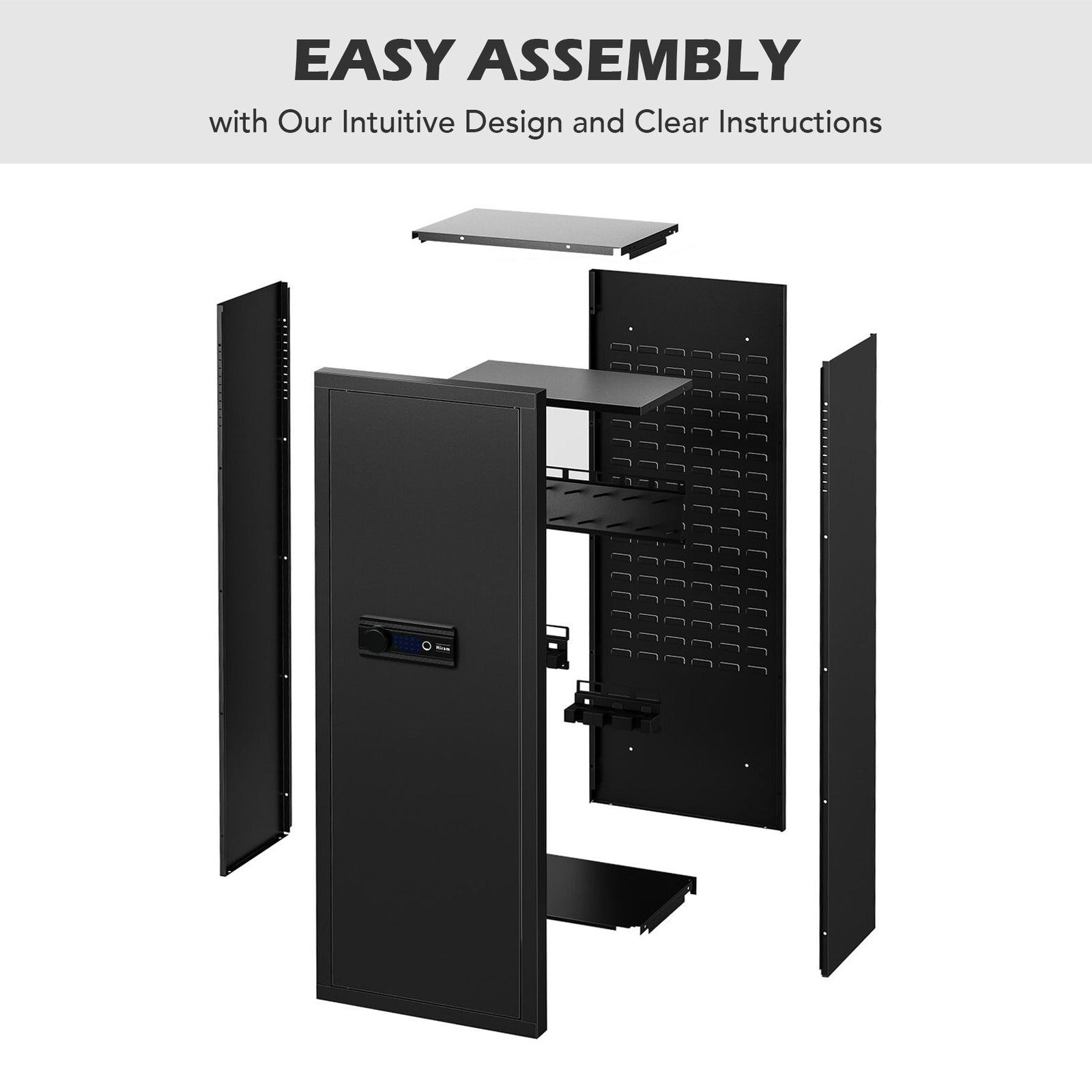 Large Unassembled Heavy Duty Steel Gun Safe For Home Rifles And Pistols With Digital Lock, 55" (97435182)