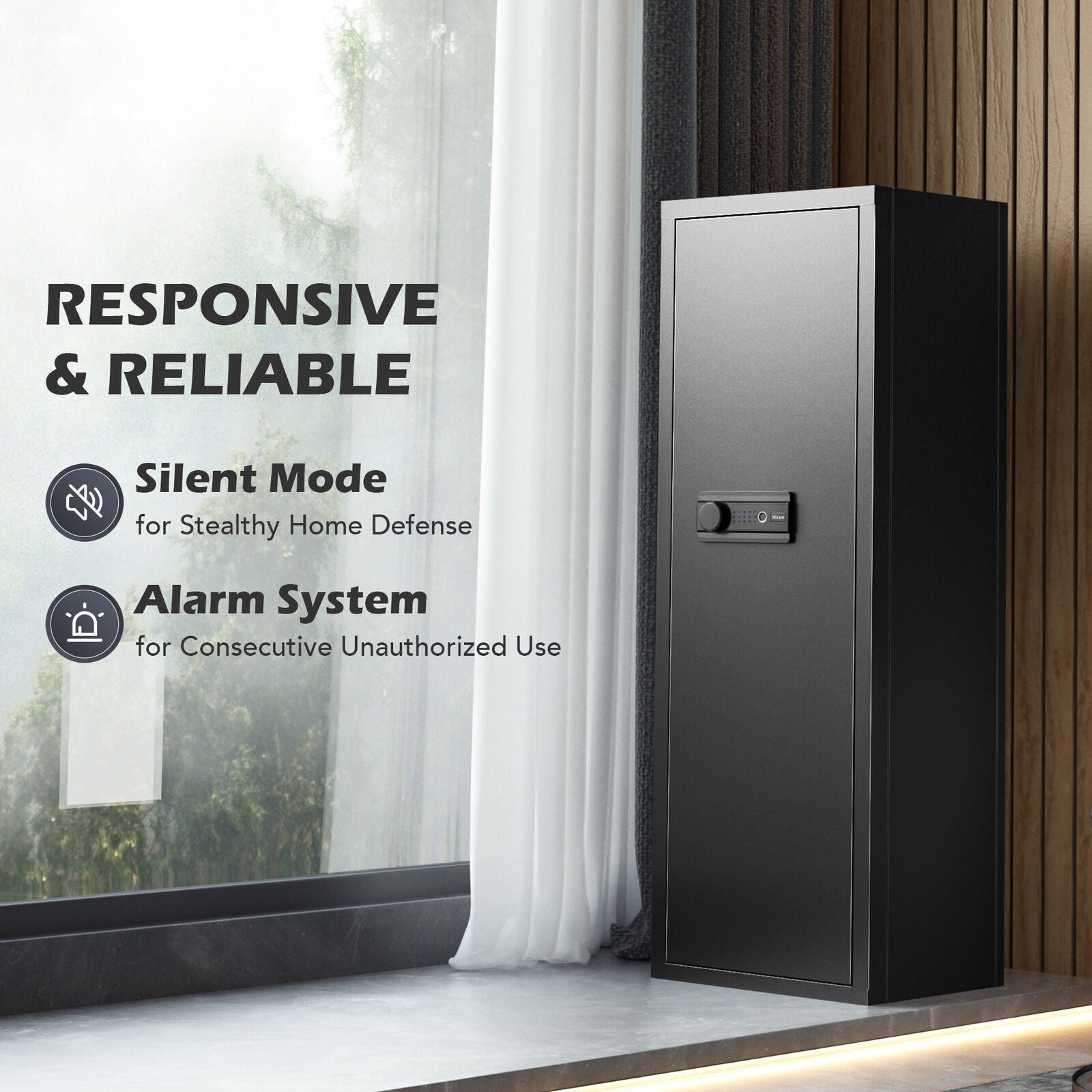 Large Unassembled Heavy Duty Steel Gun Safe For Home Rifles And Pistols With Digital Lock, 55" (97435182)