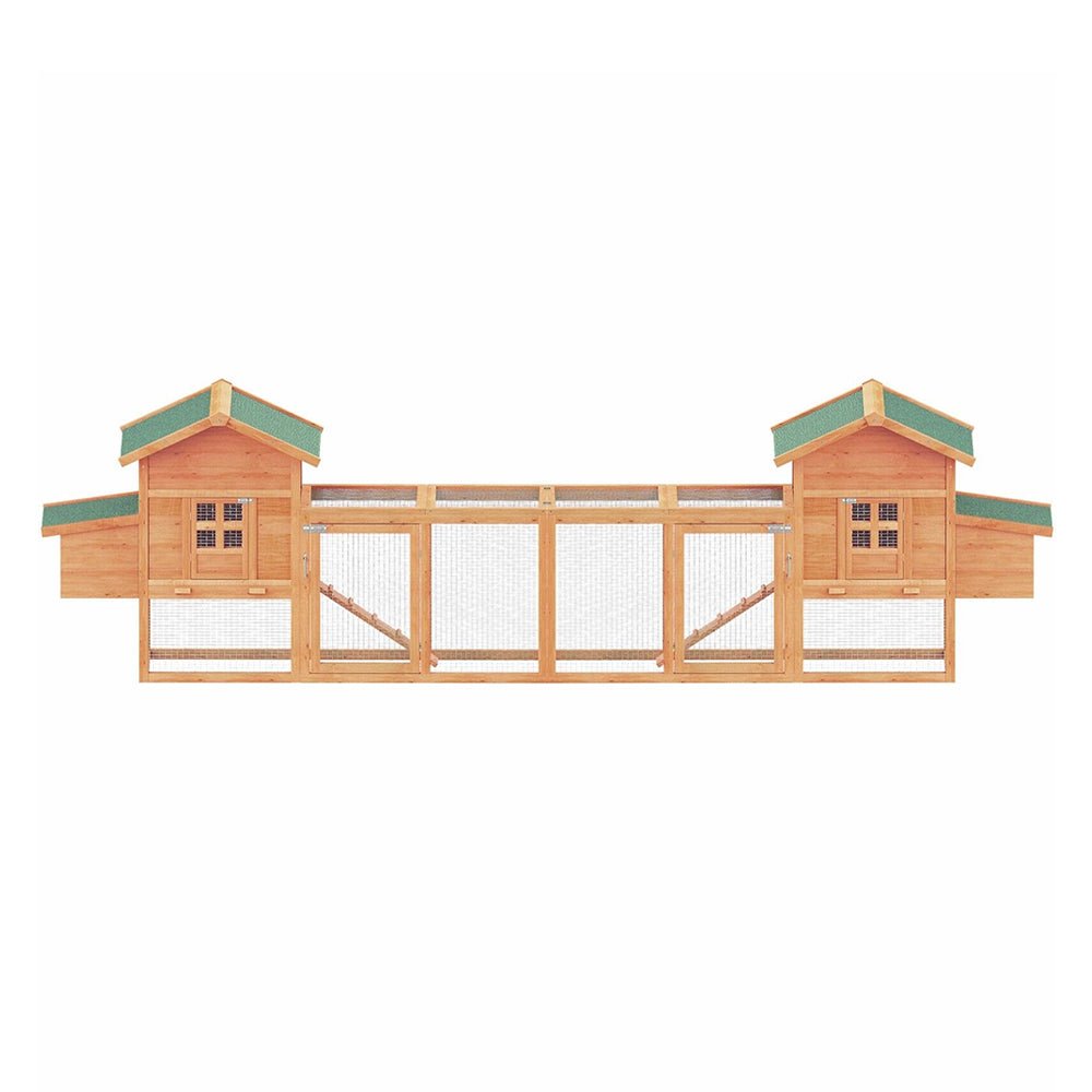 Large Wooden Backyard Hen Chicken Coop Enclosure W/ Nest Box & Run, 160"