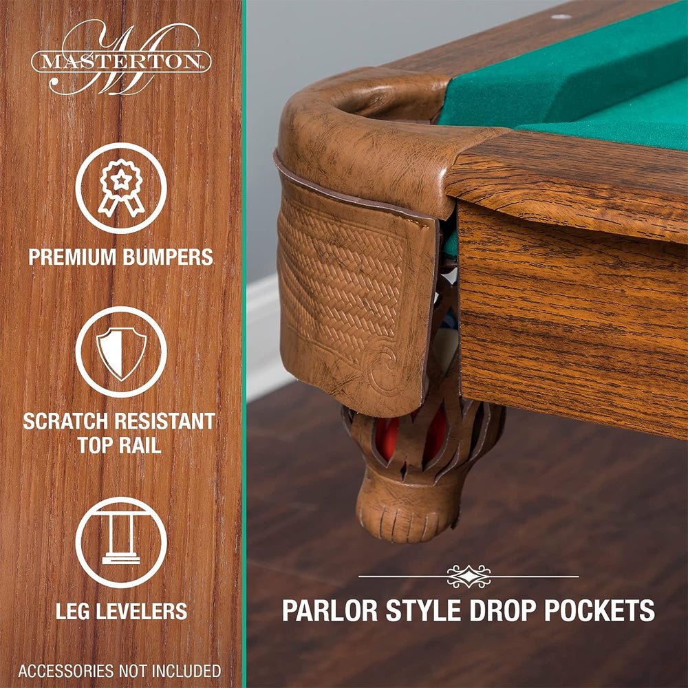 Masterton Premium Bar-Size Burgundy Billiard Pool Table For Game Rooms, 87" (92714635)