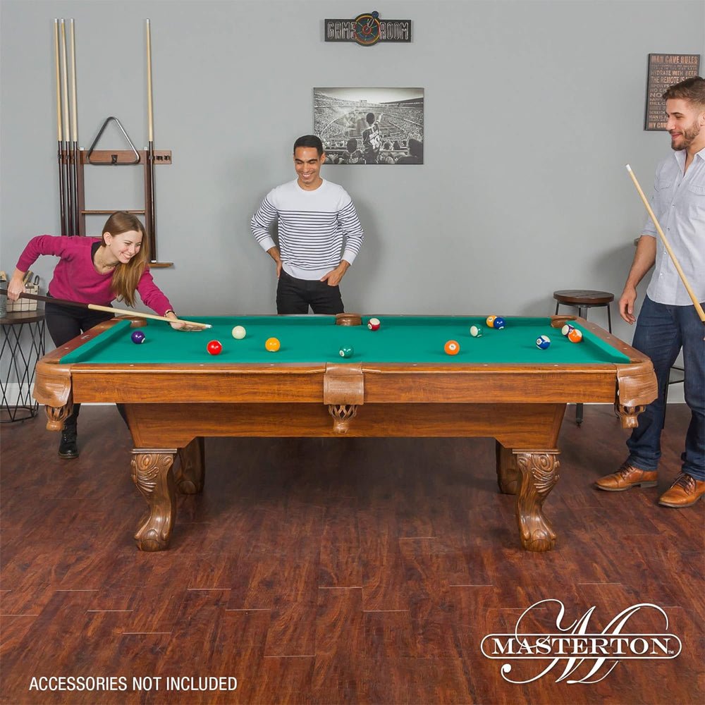 Masterton Premium Bar-Size Burgundy Billiard Pool Table For Game Rooms, 87" (92714635)