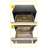 Small Double Drawer Stainless Steel Built-In Undercounter Beverage Refrigerator, 5.1 Cu.Ft.