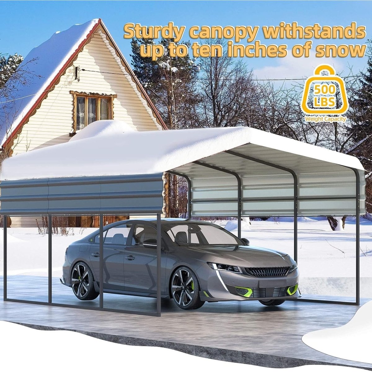[10x15FT] MLC Heavy Duty Prefab Multi-Use Carport Canopy With Galvanized Steel Roof
