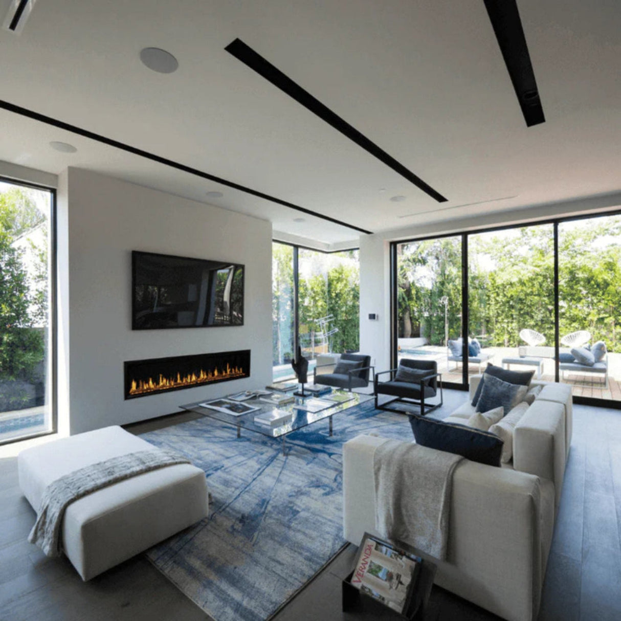 Modern Flames 76" Orion Slim HelioVision Linear Electric Fireplace [OR76-SLIM]