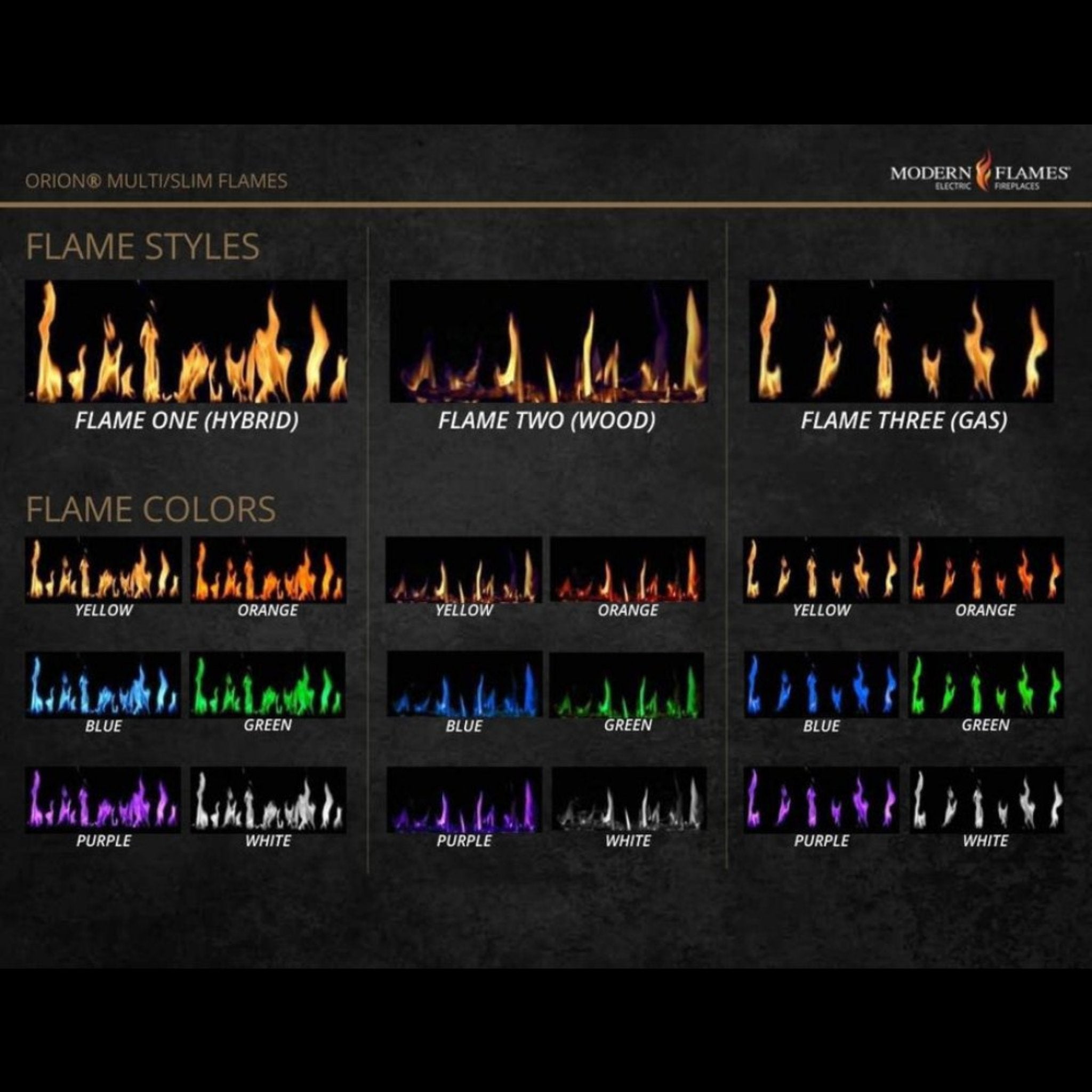 Modern Flames Orion Slim 60" Heliovision Single-Sided Electric Fireplace [OR60-SLIM]