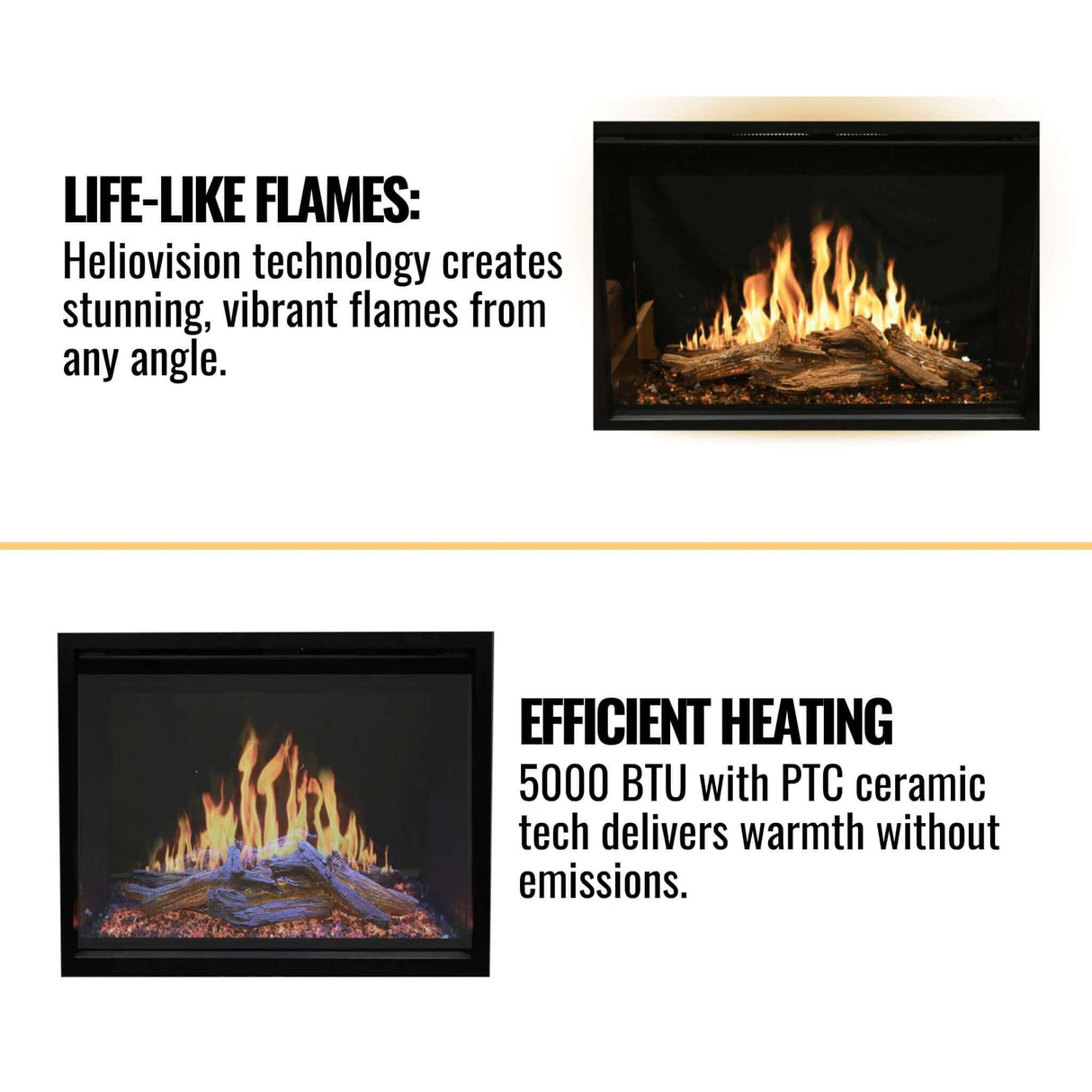 Modern Flames 54" Orion Traditional Virtual Electric Fireplace [OR54-TRAD]
