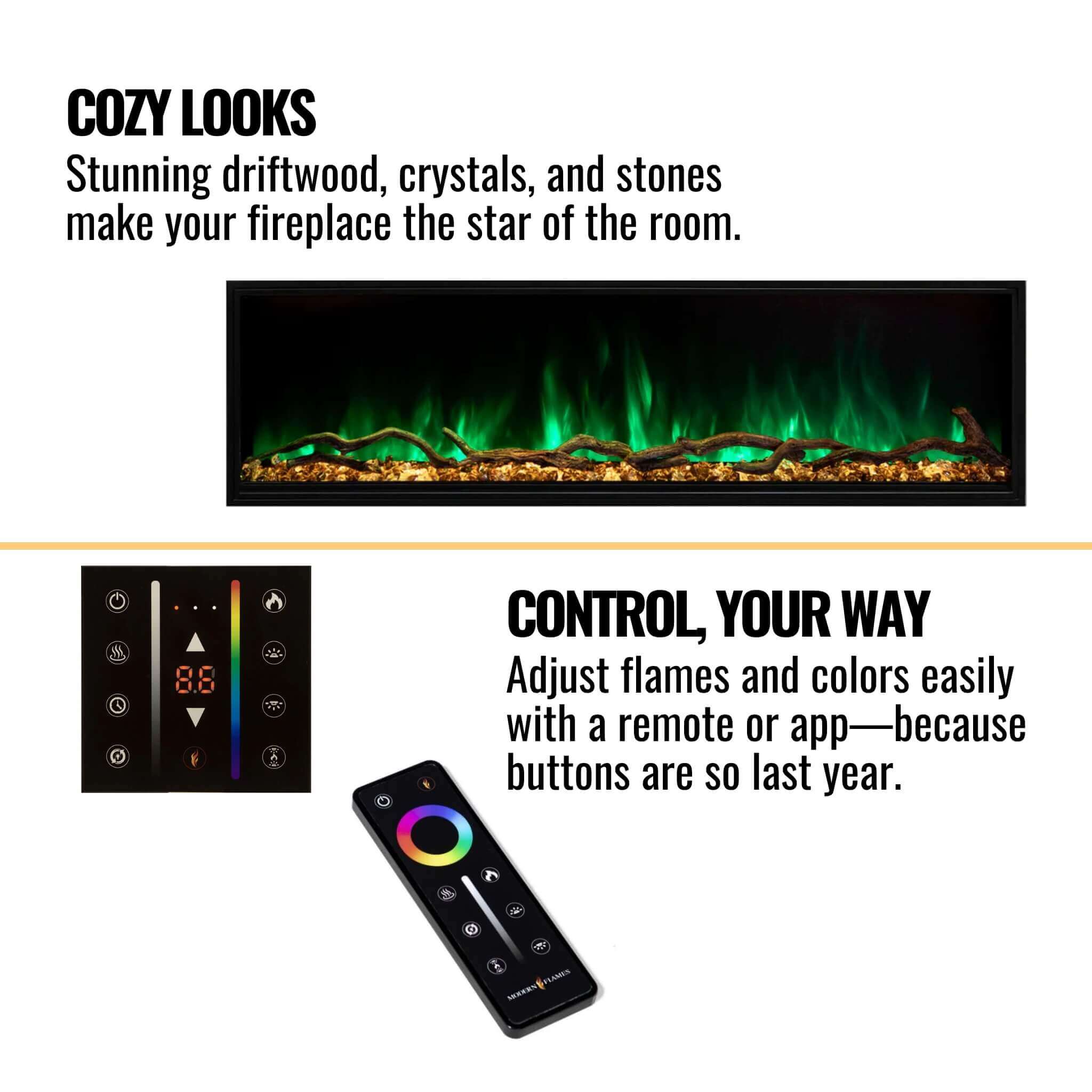 Modern Flames Landscape Pro Slim 68" Built-In Linear Electric Fireplace [LPS-6814]