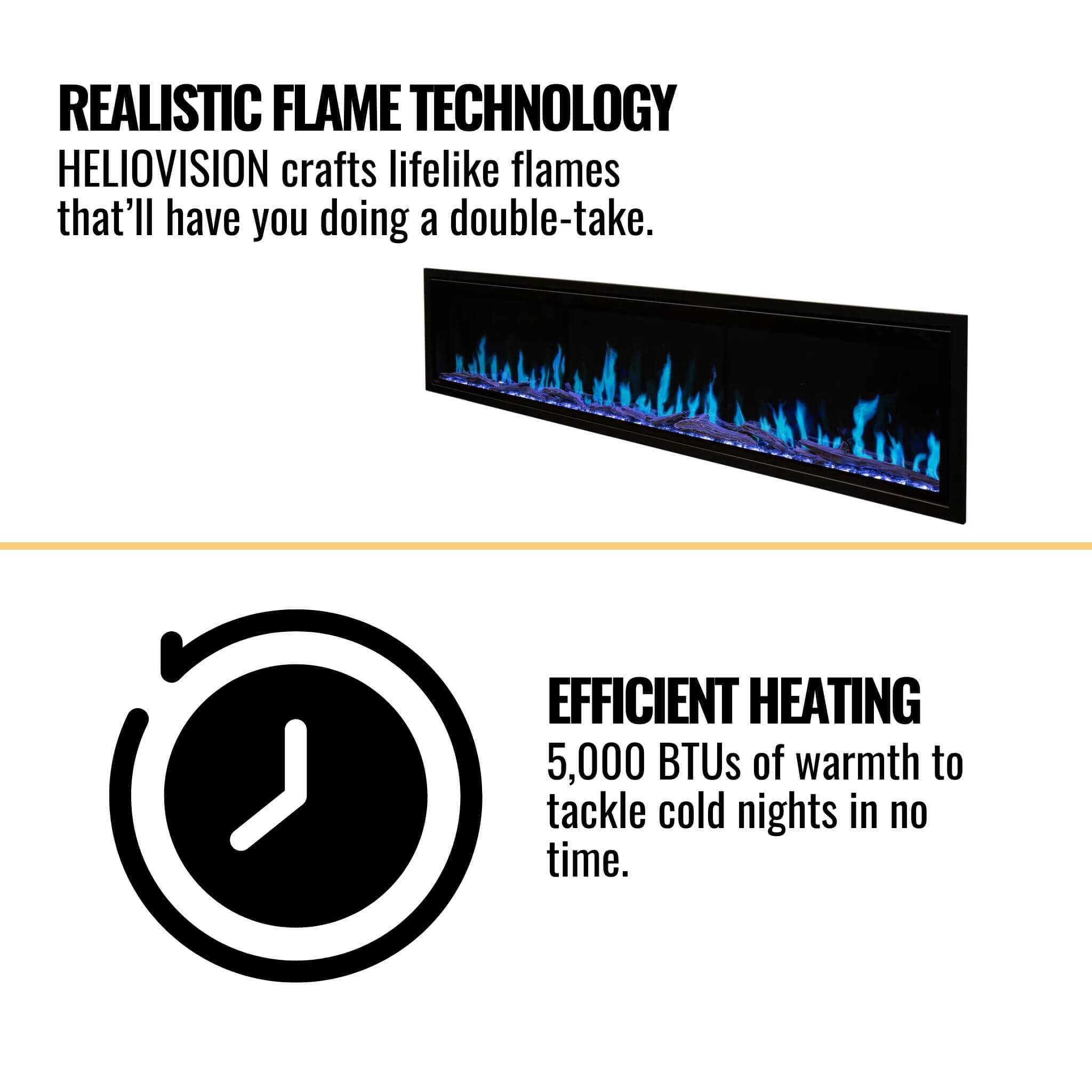 Modern Flames Orion Slim 60" Heliovision Single-Sided Electric Fireplace [OR60-SLIM]