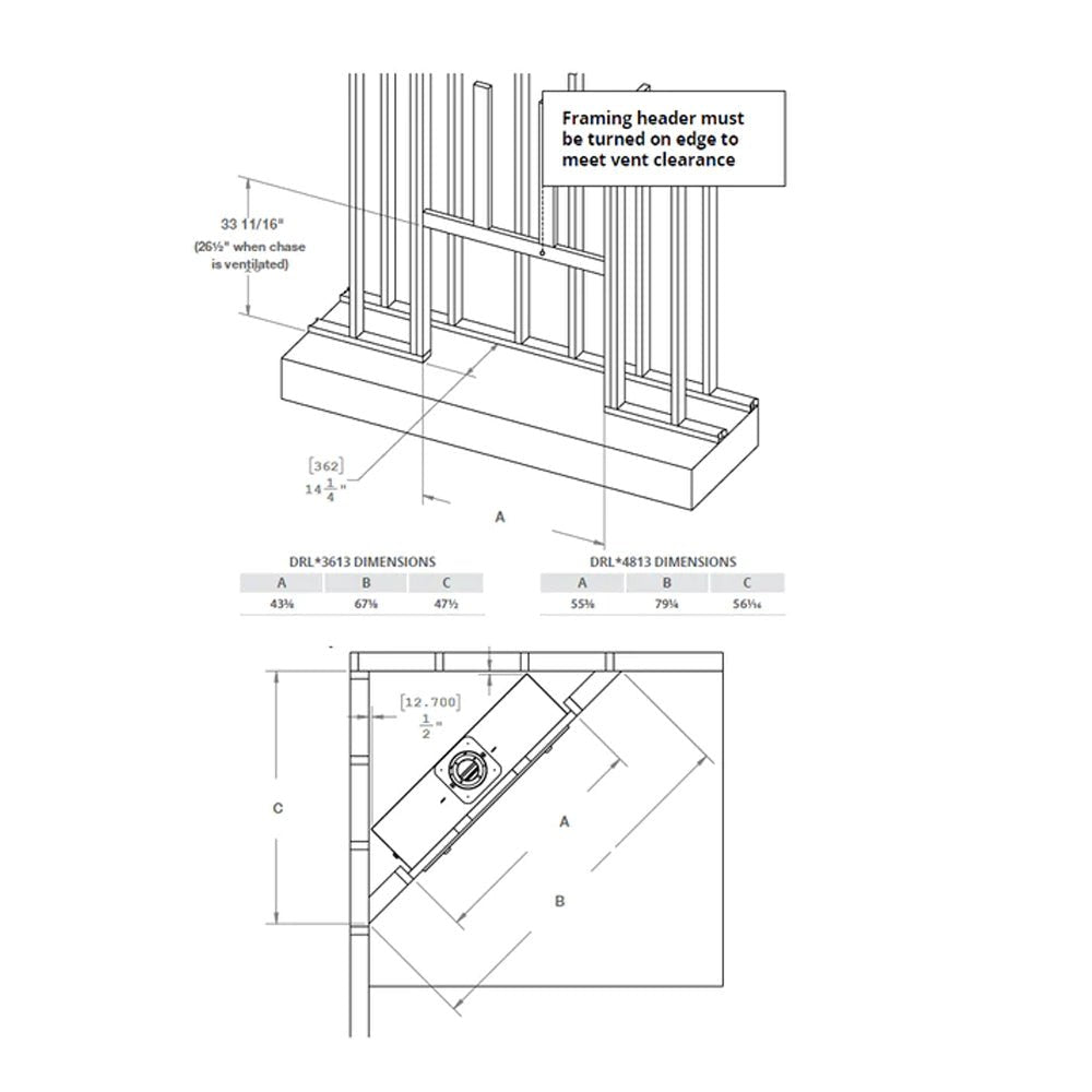 Montigo Delray 36 Inch Full Load Direct Vent Linear Fireplace, Natural Gas (DRL3613NI-2)