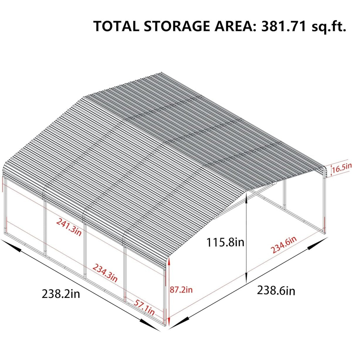 [20x20FT] MPT Extra Large Premium Heavy Duty Outdoor Metal Carport Shelter