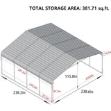 [20x20FT] MPT Extra Large Premium Heavy Duty Outdoor Metal Carport Shelter