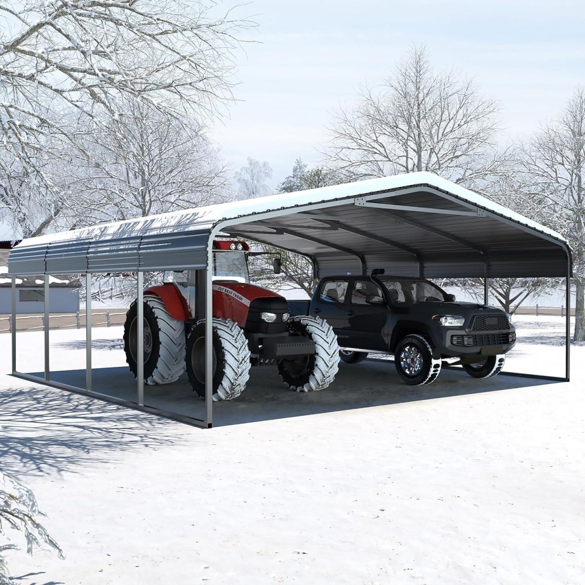 [20x20FT] MPT Extra Large Premium Heavy Duty Outdoor Metal Carport Shelter