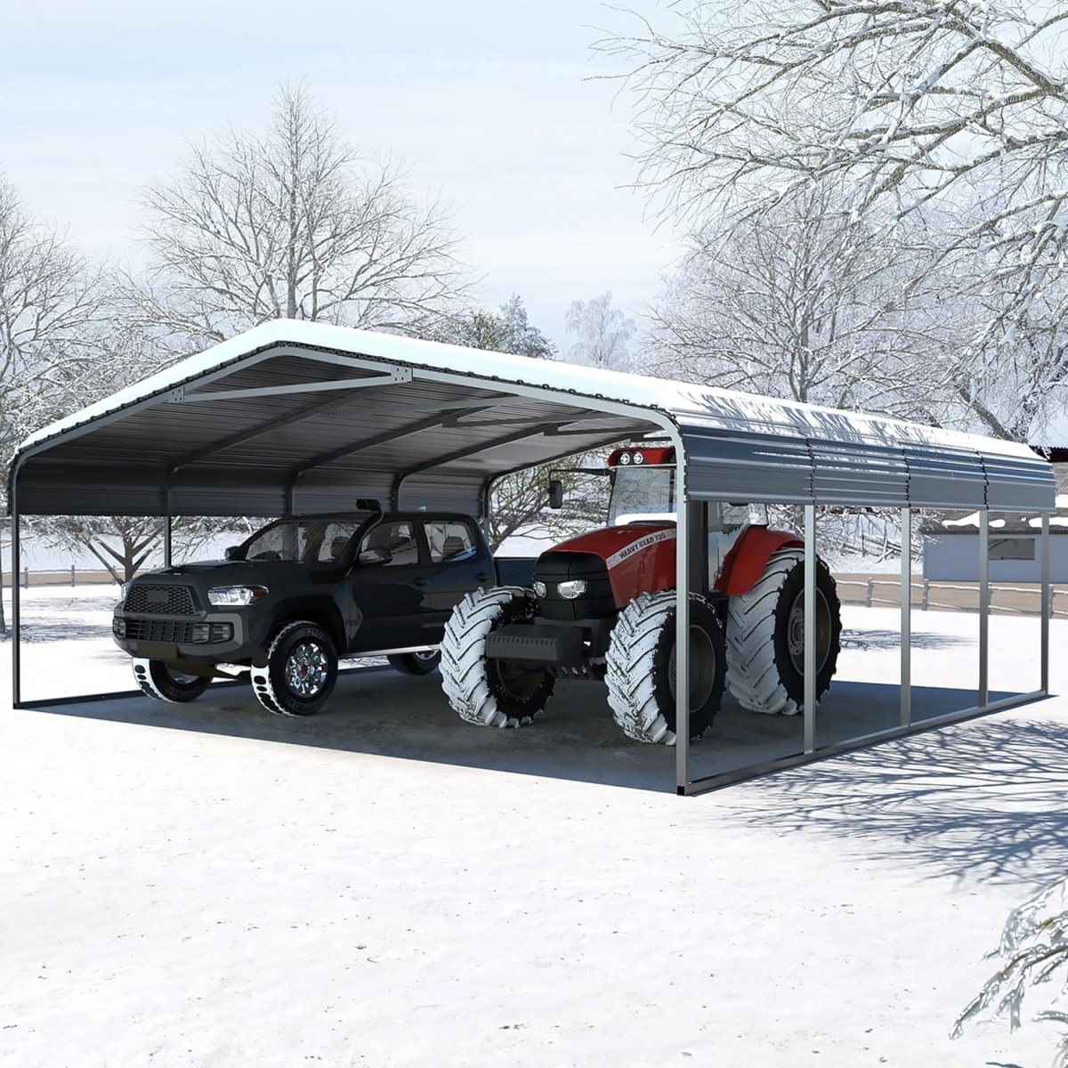 [20x20FT] MPT Extra Large Premium Heavy Duty Outdoor Metal Carport Shelter
