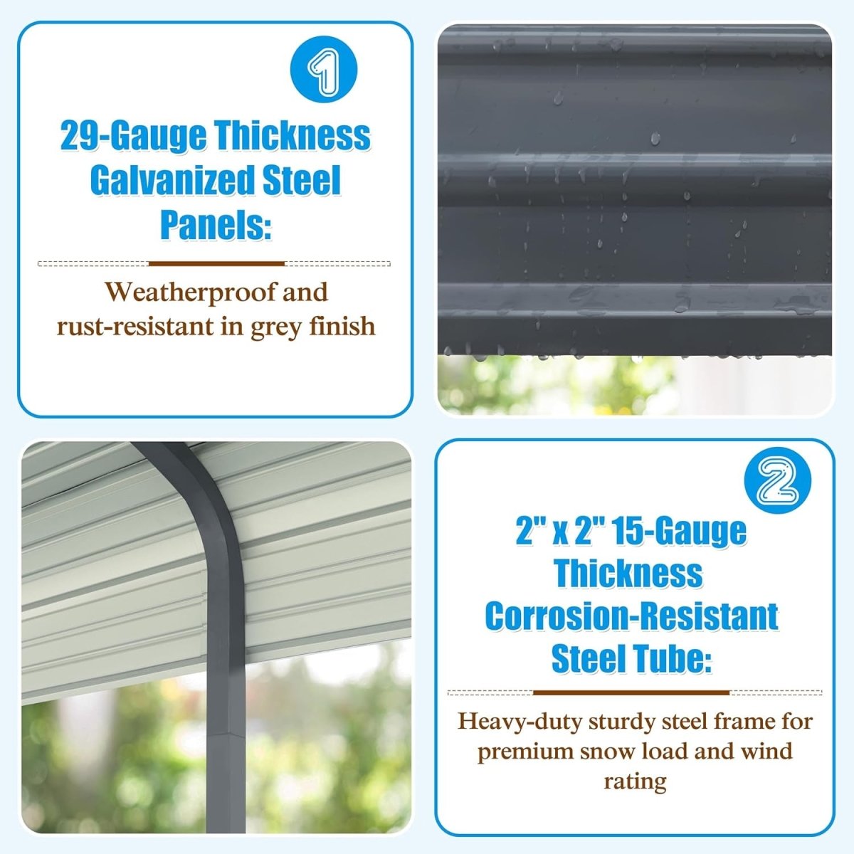 [20x20FT] MPT Extra Large Premium Heavy Duty Outdoor Metal Carport Shelter