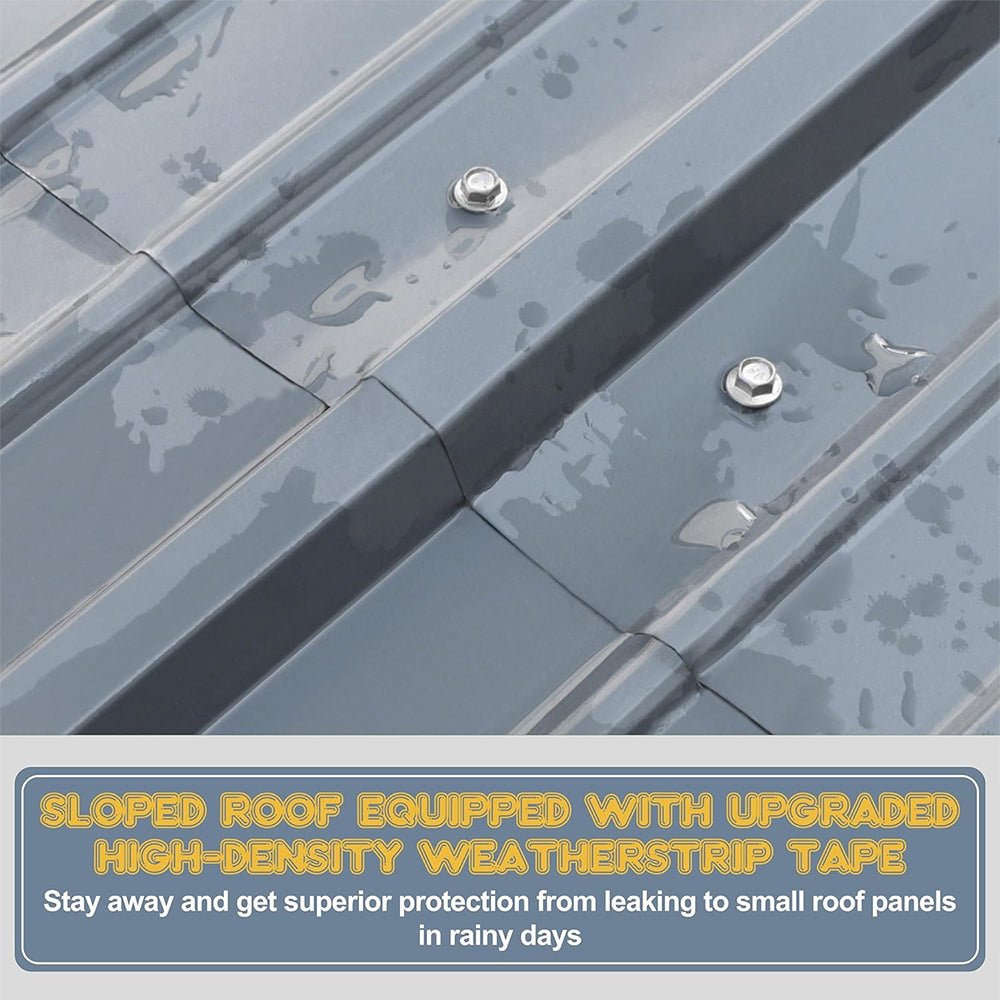 [12x20FT] MPT Premium Heavy Duty Outdoor Canopy Garage Shelter With Galvanized Metal Roof