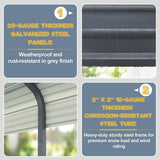 [12x20FT] MPT Premium Heavy Duty Outdoor Canopy Garage Shelter With Galvanized Metal Roof