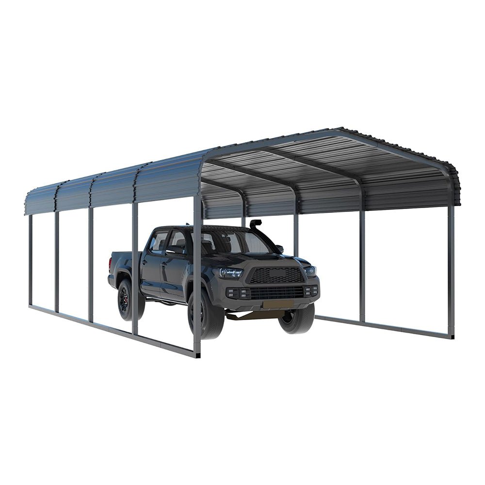 [12x20FT] MPT Premium Heavy Duty Outdoor Canopy Garage Shelter With Galvanized Metal Roof