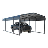 [12x20FT] MPT Premium Heavy Duty Outdoor Canopy Garage Shelter With Galvanized Metal Roof
