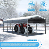 [12x20FT] MPT Premium Heavy Duty Outdoor Canopy Garage Shelter With Galvanized Metal Roof