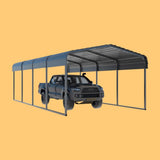 [12x20FT] MPT Premium Heavy Duty Outdoor Canopy Garage Shelter With Galvanized Metal Roof