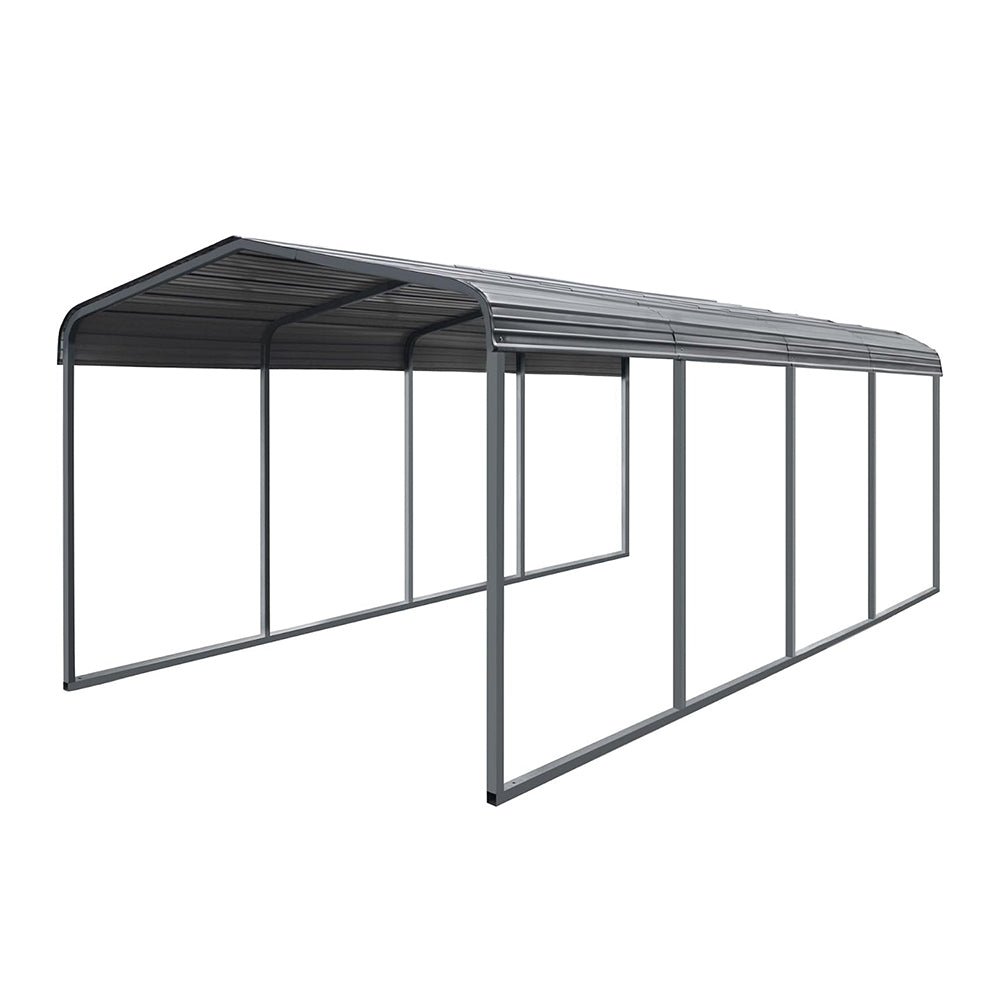 [12x20FT] MPT Premium Heavy Duty Outdoor Canopy Garage Shelter With Galvanized Metal Roof