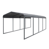 [12x20FT] MPT Premium Heavy Duty Outdoor Canopy Garage Shelter With Galvanized Metal Roof