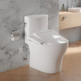 [MW4363074CEMFGN#01] TOTO AQUIA IV CUBE ELONGATED DUAL FLUSH TOILET WITH WASHLET C2 BIDET SEAT AND LEFT HAND LEVER (SAK59713)