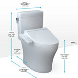 [MW4363074CEMFGN#01] TOTO AQUIA IV CUBE ELONGATED DUAL FLUSH TOILET WITH WASHLET C2 BIDET SEAT AND LEFT HAND LEVER (SAK59713)