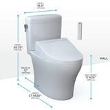 [MW4363084CEMFGN#01] TOTO Aquia IV Cube Washlet C5 With 0.9 GPF And 1.28 GPF Elongated Dual Flush Bidet Toilet (SAK90827)