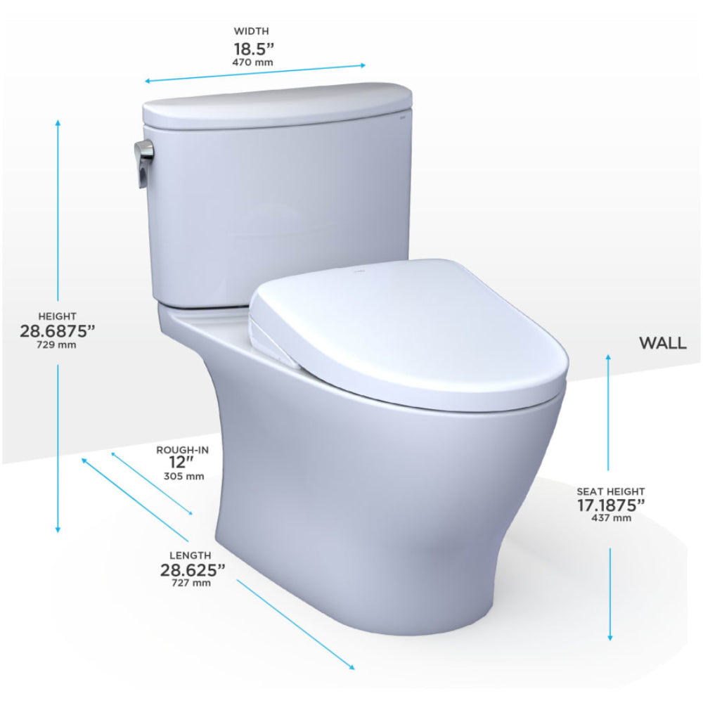 [MW4424726CEFG#01] TOTO Nexus 1.28 GPF Elongated Chair Height Toilet With Washlet S7 (SAK15604)