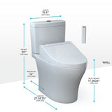 [MW4463084CEMFGN#01] TOTO Aquia IV 1.28 GPF And 0.9 GPF Universal Height Elongated Bidet Seat Toilet (SAK36542)